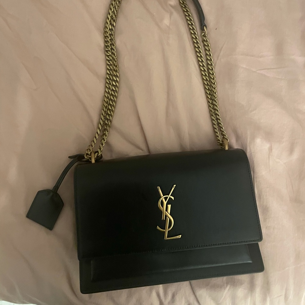 Medium Sunset Leather Shoulder Bag